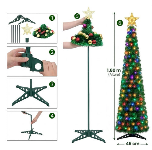 Árbol Plegable + Luces de navidad 🎄