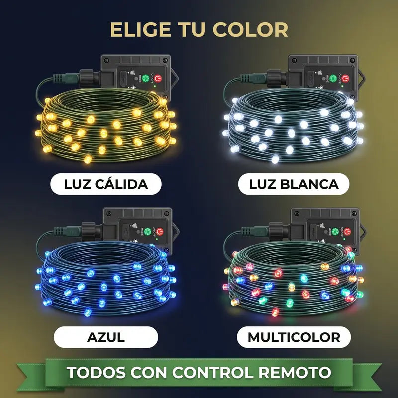 luces navidad panel solar